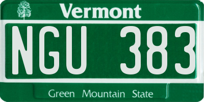 VT license plate NGU383