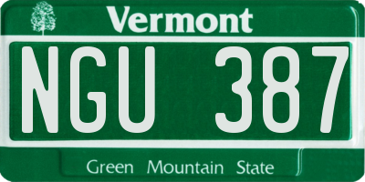 VT license plate NGU387