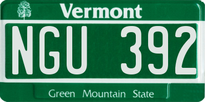 VT license plate NGU392