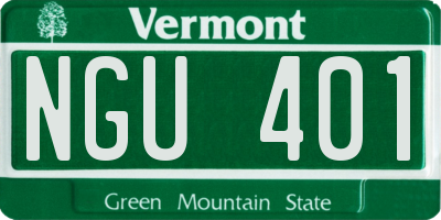 VT license plate NGU401