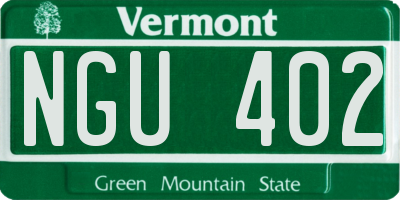 VT license plate NGU402
