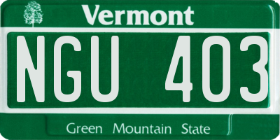 VT license plate NGU403