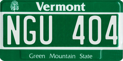 VT license plate NGU404