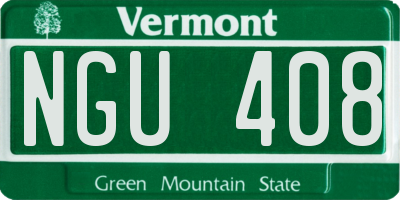 VT license plate NGU408