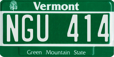 VT license plate NGU414