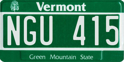 VT license plate NGU415