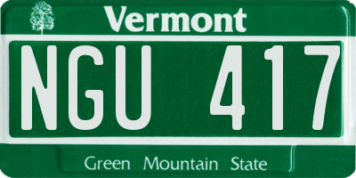 VT license plate NGU417
