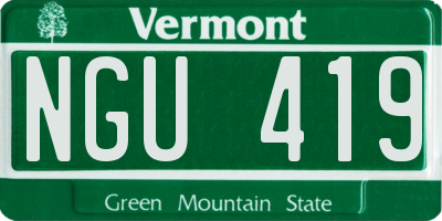 VT license plate NGU419