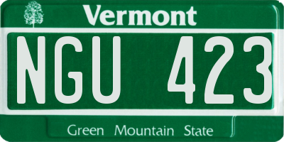 VT license plate NGU423