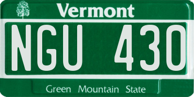 VT license plate NGU430