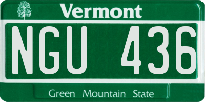 VT license plate NGU436