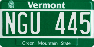 VT license plate NGU445