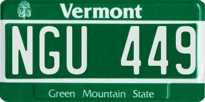 VT license plate NGU449
