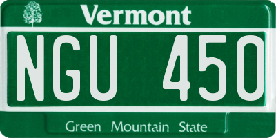 VT license plate NGU450
