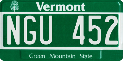 VT license plate NGU452