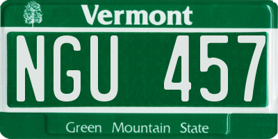 VT license plate NGU457