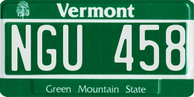 VT license plate NGU458