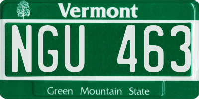 VT license plate NGU463