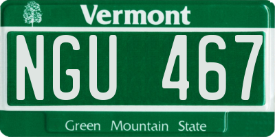VT license plate NGU467