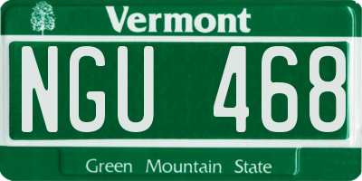 VT license plate NGU468
