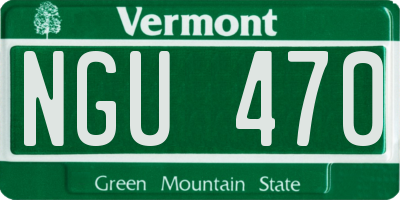 VT license plate NGU470
