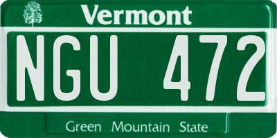 VT license plate NGU472