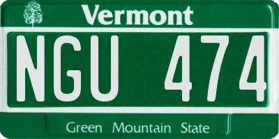VT license plate NGU474
