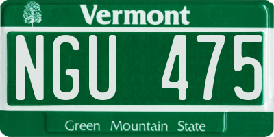 VT license plate NGU475