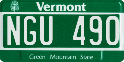 VT license plate NGU490