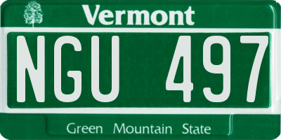 VT license plate NGU497
