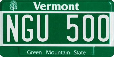 VT license plate NGU500