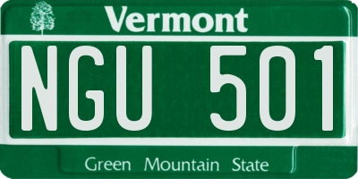 VT license plate NGU501