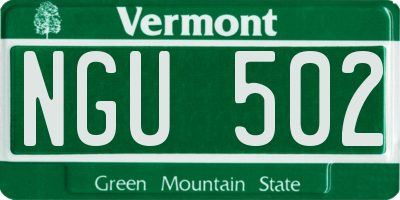 VT license plate NGU502
