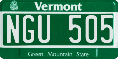 VT license plate NGU505