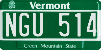 VT license plate NGU514