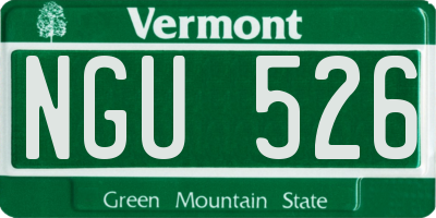 VT license plate NGU526