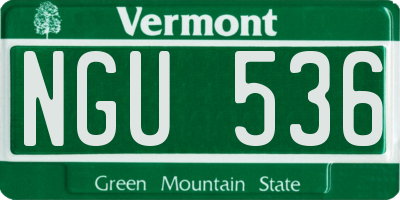 VT license plate NGU536