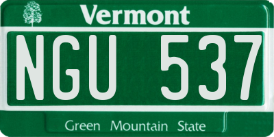 VT license plate NGU537