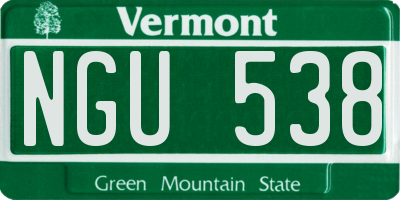 VT license plate NGU538