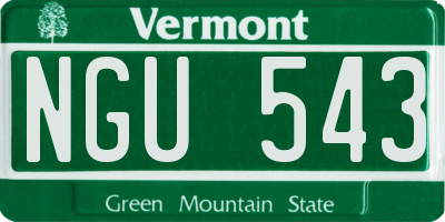VT license plate NGU543