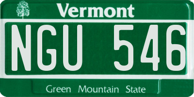 VT license plate NGU546