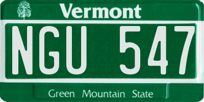 VT license plate NGU547