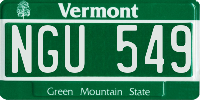 VT license plate NGU549
