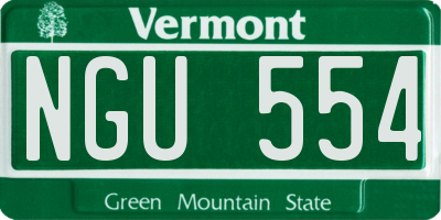 VT license plate NGU554