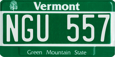 VT license plate NGU557