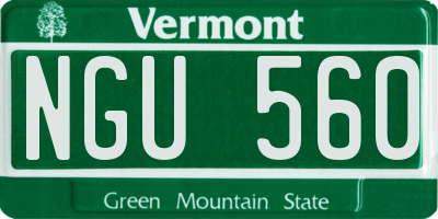 VT license plate NGU560