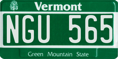 VT license plate NGU565