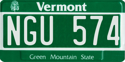 VT license plate NGU574