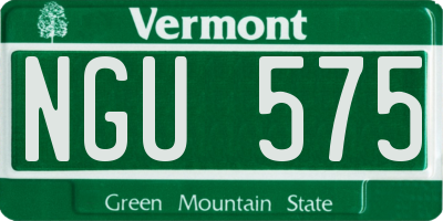 VT license plate NGU575