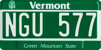 VT license plate NGU577